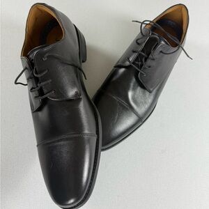 Men's Florsheim Santucci Moc Toe Derby Shoes Black Leather 13 M NWOB